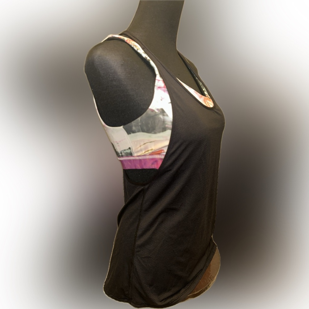 $19 sale Lululemon All Sport Support Tank Black / Pigment Wave Multi runs S